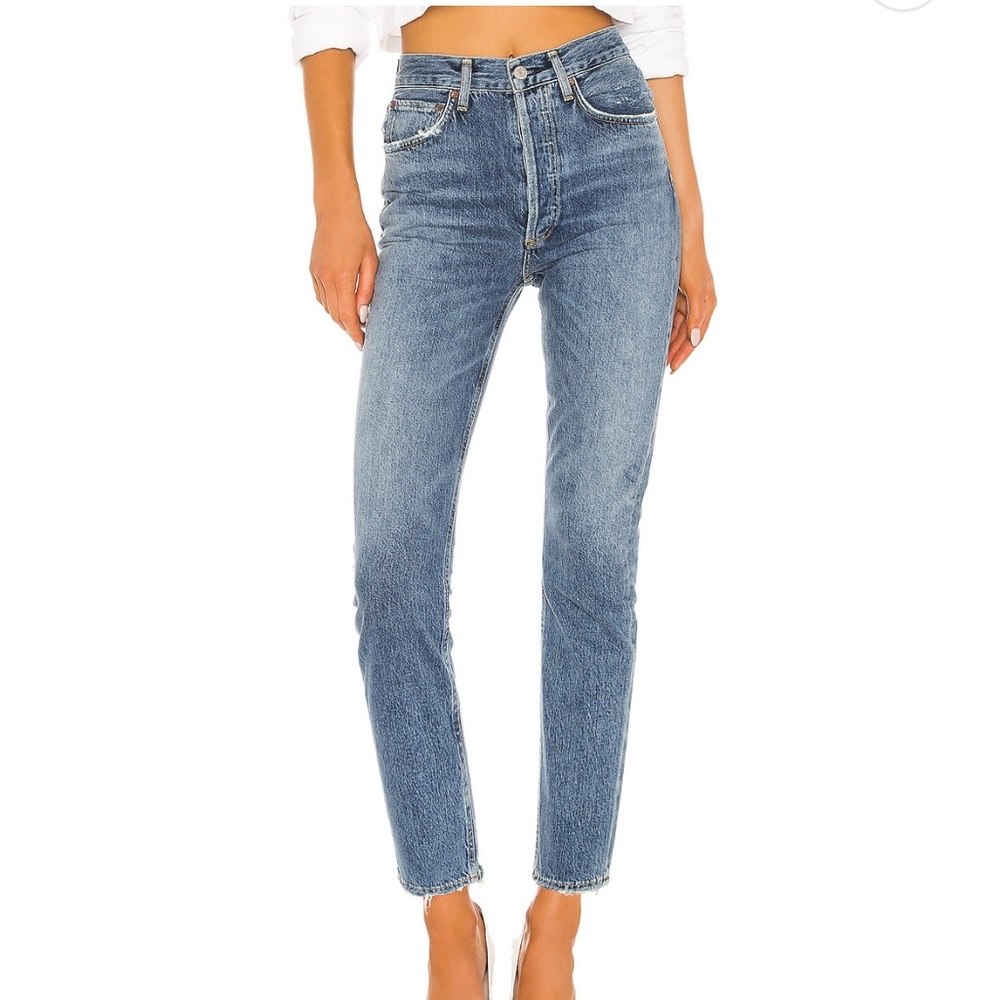 AGOLDE Riley High Rise Straight Crop Jeans - Picture 1 of 7
